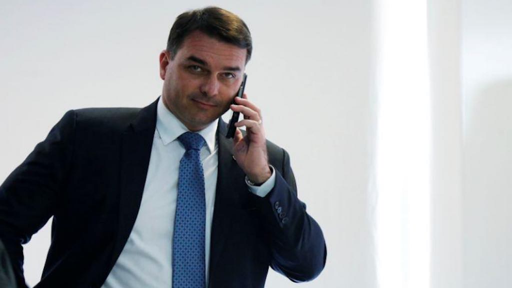 Senador Flávio Bolsonaro em evento no Planalto